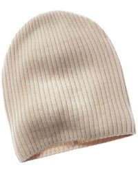 Portolano - 100% Cashmere Ribbed Slouchy Hat - Lyst