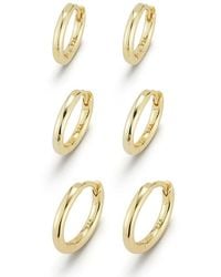 Glaze Jewelry - 14K Over Set Of 3 Huggie Earrings - Lyst
