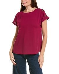 Jones New York - Shoulder Button Detail Blouse - Lyst