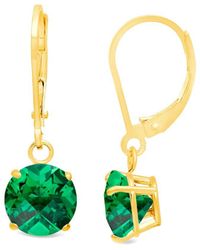 MaxColor - 10k 2.90 Ct. Tw. Lab-grown Emerald Dangle Earrings - Lyst