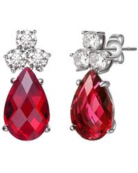 Genevive Jewelry - Silver Cz Studs - Lyst