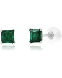 MaxColor - 14K 0.50 Ct. Tw. Lab-Grown Emerald Studs - Lyst