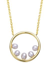 Genevive Jewelry - 14k Over Silver 4.5mm Pearl Necklace - Lyst