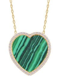Gabi Rielle - Love Is Declared 14k Over Silver Malachite Crystal Pendant Necklace - Lyst