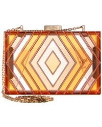 Valentino Native Couture Acrylic Box Clutch - Red