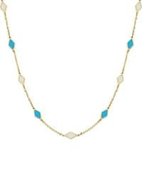 Italian Gold - 14K Gemstone Station Layered Necklace - Lyst
