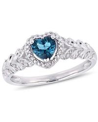 Rina Limor - 10k 0.54 Ct. Tw. Diamond & London Blue Topaz Ring - Lyst