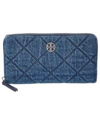 Tory Burch - Willa Denim Zip Continental Wallet - Lyst