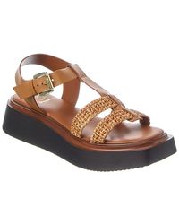 Dune - Lyons Raffia & Leather Sandal - Lyst