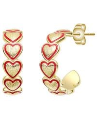 Genevive Jewelry - Rachel Glauber 14K Plated Hoop Earrings - Lyst