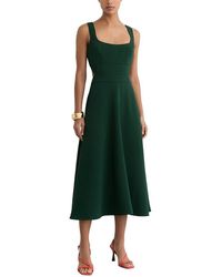 Reiss - Dina Waisted Cut Out Twill Midi Dress - Lyst