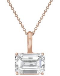 Diana M. Jewels - Diana M. 14K Rose 15.00 Ct. Tw. Lab-Grown Diamond Solitaire Pendant - Lyst