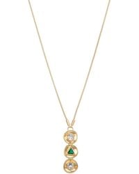Saachi - Cz Three Charm Pendant Necklace - Lyst