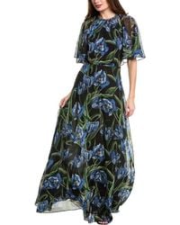 Teri Jon - Cape Sleeve Chiffon Gown - Lyst