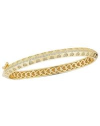 Sphera Milano - 14K Over Cz Heart Bangle Bracelet - Lyst