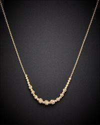 Italian Gold - 14k Cut Graduated Bead Necklace - Lyst