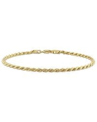Italian Silver - 18K Over Rope Chain Bracelet - Lyst