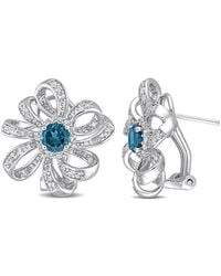 Rina Limor - Silver 1.88 Ct. Tw. Gemstone Flower Earrings - Lyst