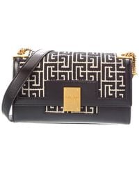 Balmain - Canvas & Leather Shoulder Bag - Lyst