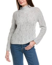 Hannah Rose - Shaker Cable Funnel Neck Wool & Cashmere-Blend Sweater - Lyst