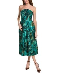 Teri Jon - Jacquard Midi Dress - Lyst