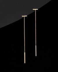 Italian Gold - 14K Bar Drop Earrings - Lyst