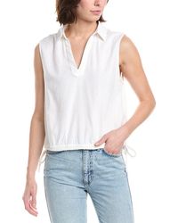 NVLT - Bottom Tie Linen-Blend Top - Lyst