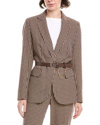 Anne Klein - Jacquard Belted Blazer Jacket - Lyst