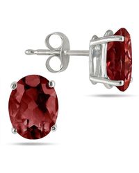 Gem Spark - Silver 0.60 Ct. Tw. Garnet Studs - Lyst