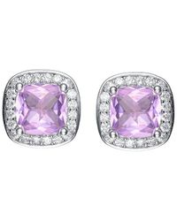 Rachel Glauber - Rhodium Plated Cz Studs - Lyst