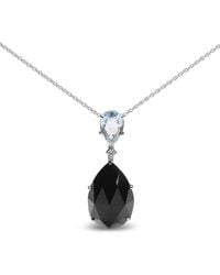 Haus of Brilliance - Colorful Gemstones 18K 25.69 Ct. Tw. Diamond & Onyx Pendant Necklace - Lyst