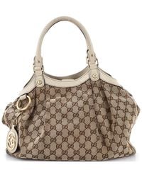 Gucci - Gg Canvas & Leather Sukey Tote Medium (Authentic Pre-Loved) - Lyst