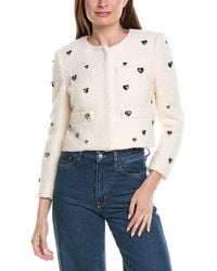 MILLY - Pheobe Heart Applique Wool-Blend Jacket - Lyst