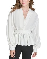 Halston - Tie Waist Blouse - Lyst