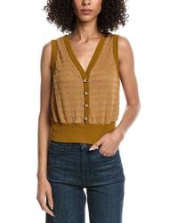 Project Social T - Ingrid Button Front Textured Tank Top - Lyst