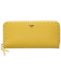 Fendi - Selleria Leather Zip Around Wallet - Lyst