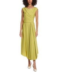 Lafayette 148 New York - Drape Silk & Linen-Blend Midi Dress - Lyst