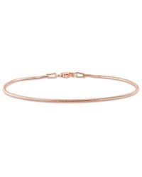 Italian Silver - 18K Rose Over Snake Chain Bracelet - Lyst