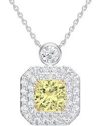 Lab Grown Diamonds - 14K 1.50 Ct. Tw. Lab-Grown Diamond Halo Pendant - Lyst