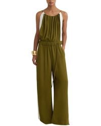 Reiss - Inez Colourblock Gathered Wide Leg Jumpsuit - Lyst