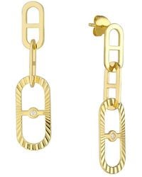 HAWLEY ST - 14K 0.03 Ct. Tw. Diamond Geometric Earrings - Lyst