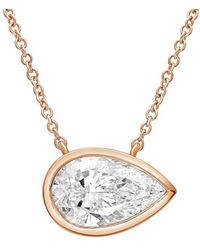 Diana M. Jewels - Diana M. 14K Rose 7.00 Ct. Tw. Lab-Grown Diamond Solitaire Bezel Pendant - Lyst