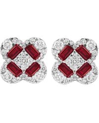 Diana M. Jewels - Fine Jewelry 14k 1.59 Ct. Tw. Diamond & Rubies Earrings - Lyst