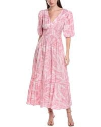 Maison Tara - Printed Marrakesh Short Sleeve Midi Dress - Lyst