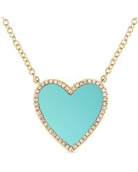 Sabrina Designs - 14k 1.91 Ct. Tw. Diamond & Turquoise Heart Necklace - Lyst