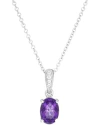 Diamond Select Cuts - 14K Diamond .01 Ct. & .77 Ct. Amethyst Necklace - Lyst