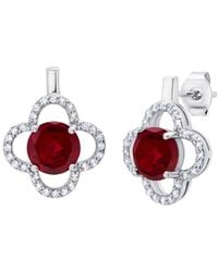 MaxColor - 3.00 Ct. Tw. Lab-Grown Ruby Drop Earrings - Lyst