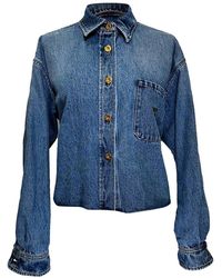 Miu Miu - Cropped Raw Hem Shirt, Size It (Authentic Pre-Loved) - Lyst