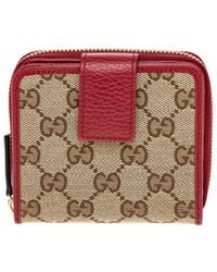 Gucci - GG Canvas & Leather Coin Purse - Lyst