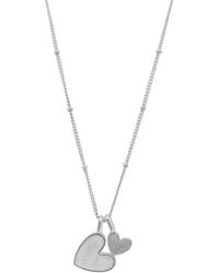 Adornia - Plated Mother-Of-Pearl Heart Charms Necklace - Lyst